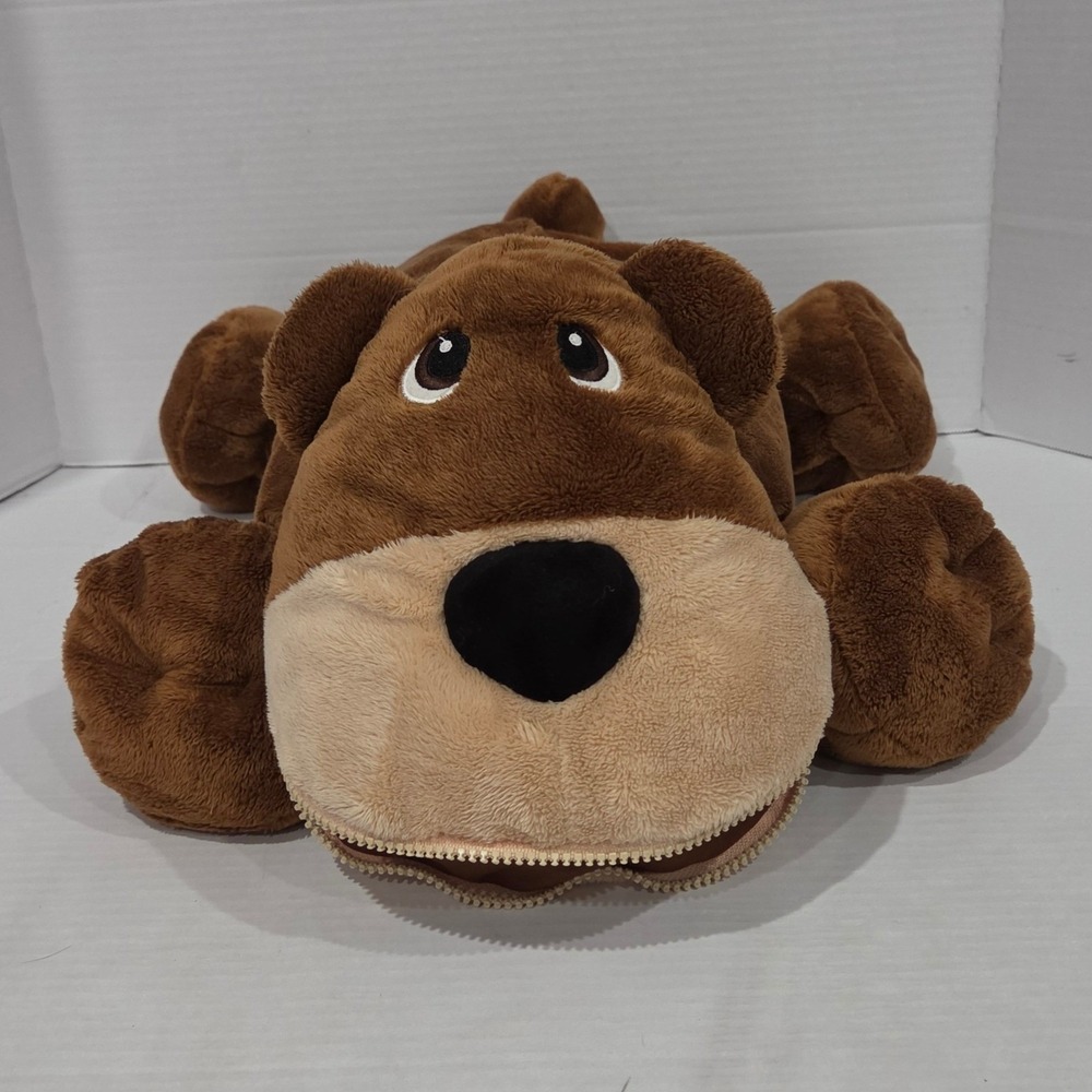 Stuffies Bravo the Brown Bear Plush Animal Storage Pockets 2011 Large